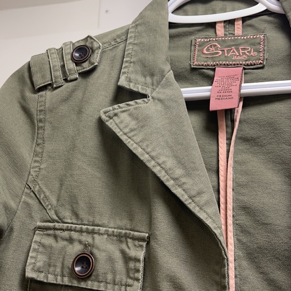 Green army jean jacket - Picture 2 of 4